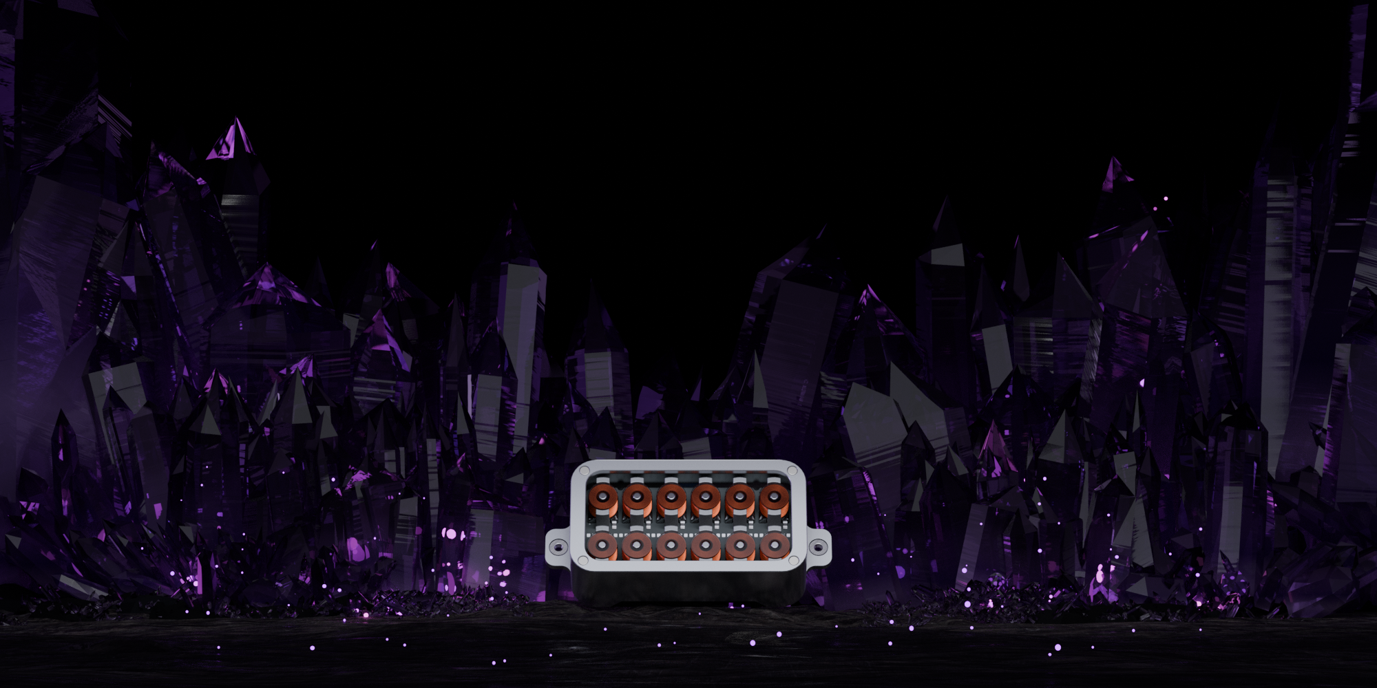 NeuraCoil pickup in a purple crystal cave