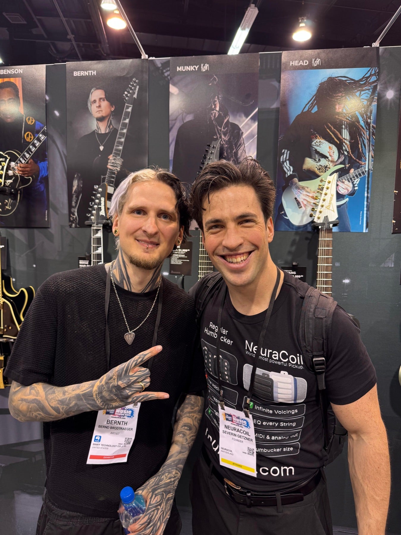 Bernth and NeuraCoil founder Severin Getzner at the NAMM Convention 2026 in Los Angeles